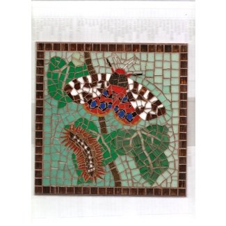 Garden Tiger Moth, Caterpillar, and Ivy Mosaic Picture