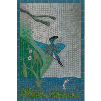 Kingfisher Diving Mosaic Picture