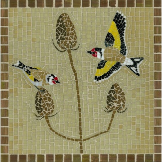Goldfinches and Teasel Large Greetings Card