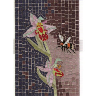 Bee Orchid and Bumble Bee Small Greetings Card
