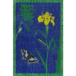 Swallowtail Butterfly and Iris Mosaic Picture 