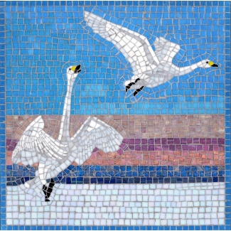 Whooper Swans Mosaic Picture